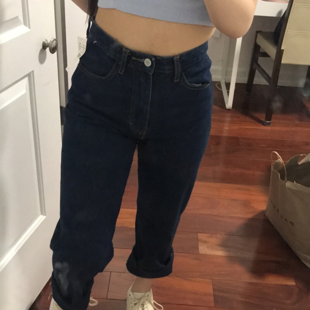 NWT BRANDY MELVILLE HIGH RISE DARK WASH JEANS